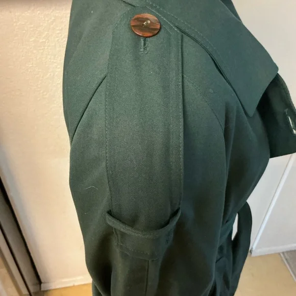 J. Gallery Deep Green 90s Belted Trench/Rain Coat - Picture 5 of 6